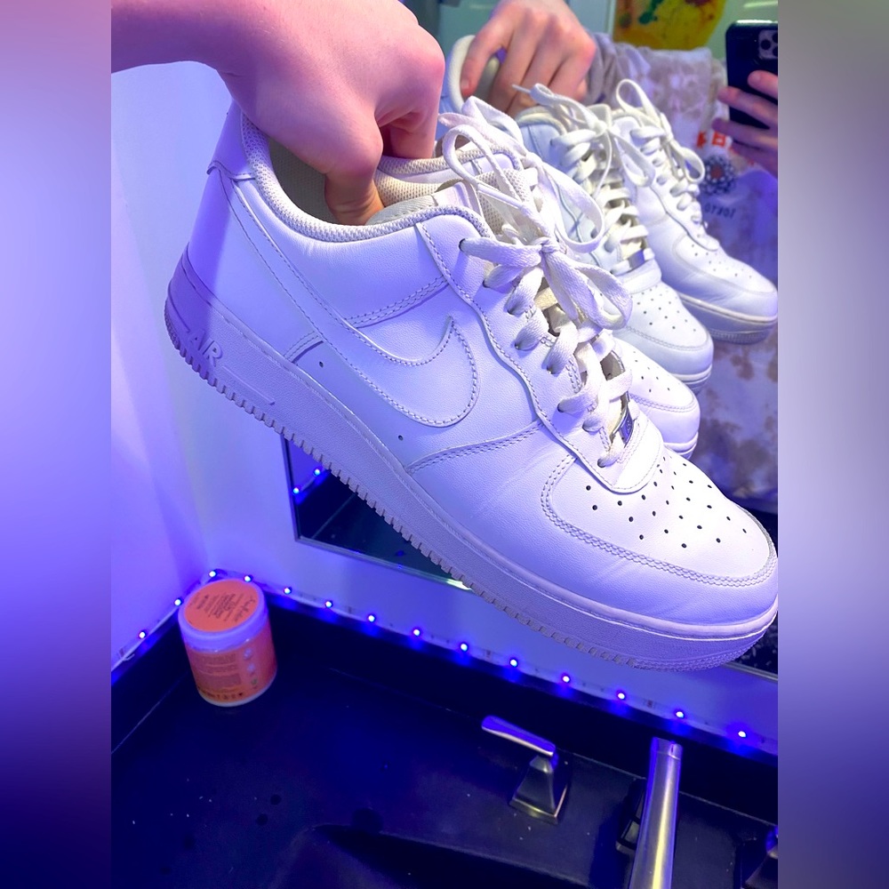 All white Air Force 1s